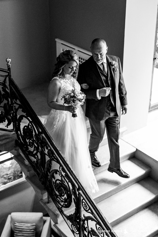 Bride and Father Port Lympne Hotel Wedding